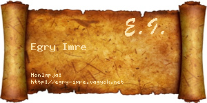 Egry Imre névjegykártya